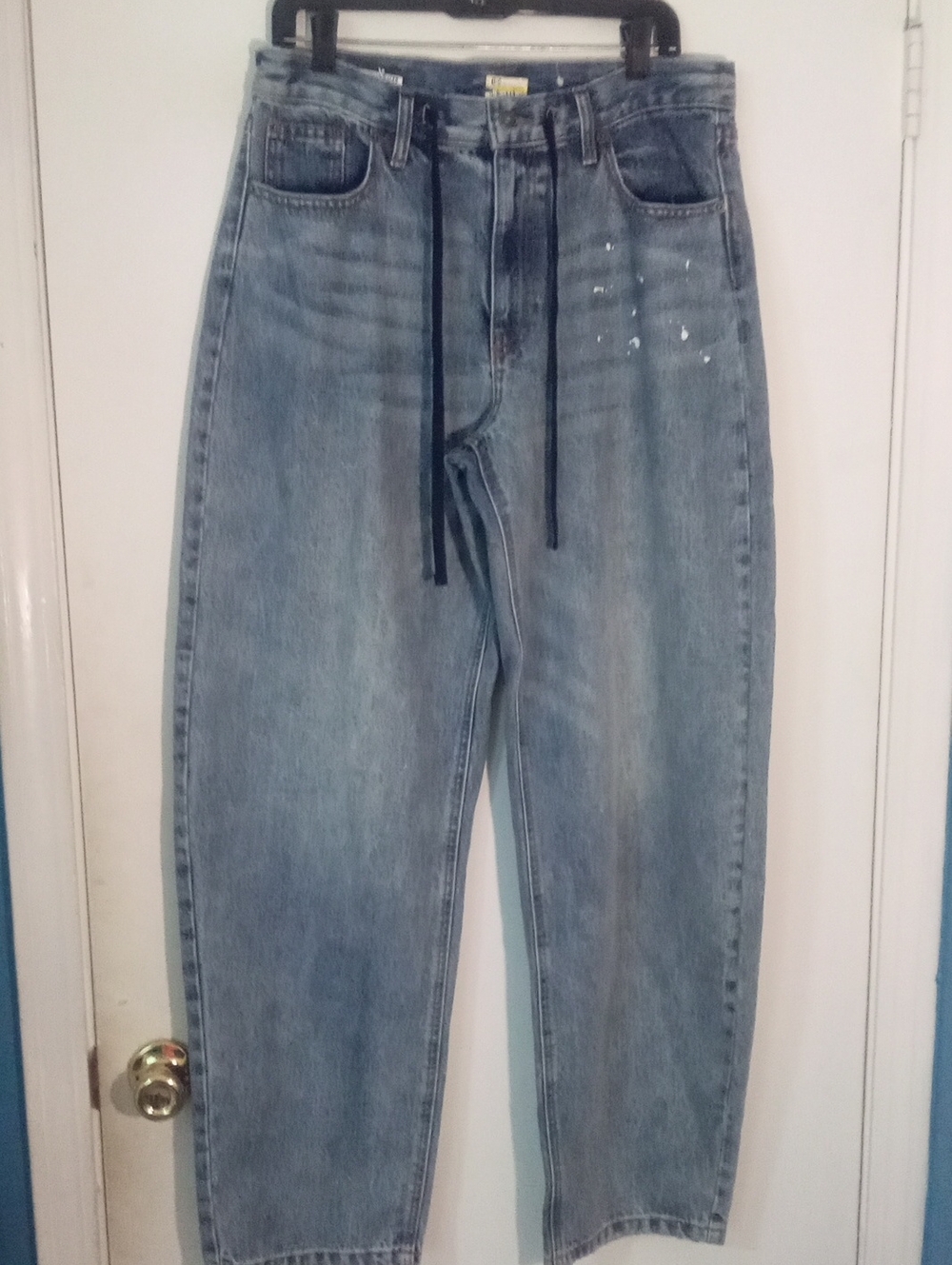 * KBB By Kahlana Light Blue Denim Jeans  Sz 8 NWT $55 Paint Splatter Adjustable